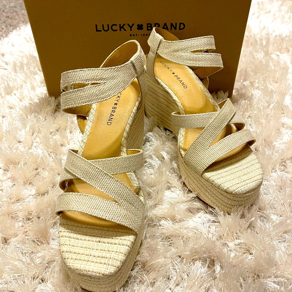 ✨ Brand 🆕 Lucky Brand Carlisha Woven Platform Wedges✨